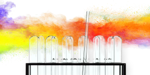 ChiroBlock Buntes Pulver & Reagenzgläser