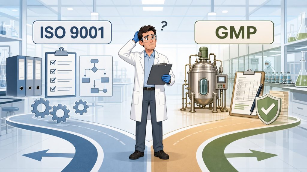 ISO 9001 and GMP in API Development